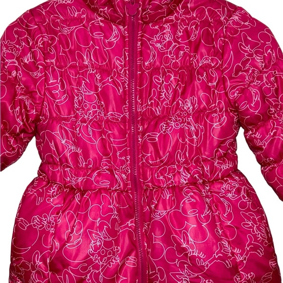 Girls Minnie Mouse Disney Pink Puffer Jacket Size 7/8 - Picture 2 of 13